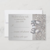 Silver Sequins, Bow & Diamond RSVP Wedding (Achterkant)