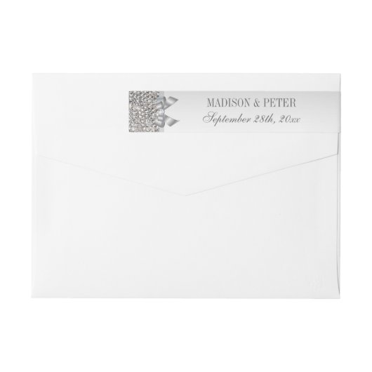 Silver Sequins Bow Wedding Wraparound (Achterkant)