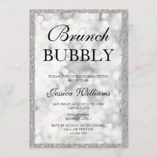 Silver Sequins Brunch en Bubble Vrijgezellenfeest Kaart