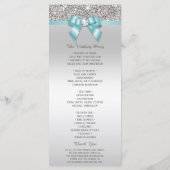 Silver Sequins Licht Blauwgroen Bow Wedding Progra Programma (Achterkant)