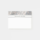 Silver Sequins Sparkle Glam Trendy Personalized Post-it® Notes (Voorkant)