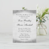 Silver Sheet Music Theme Weddenschap Kaart (Staand voorkant)