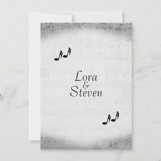 Silver Sheet Music Theme Weddenschap Kaart (Achterkant)