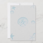 Silver Shells Ocean Side Wedding Kaart (Achterkant)