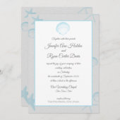 Silver Shells Ocean Side Wedding Kaart (Voorkant / Achterkant)