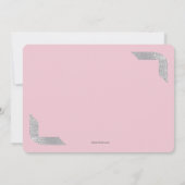 Silver Shimmer Corners Foto Pk Birth Announding Aankondiging (Achterkant)