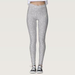 Silver Shimmer Dust Pattern – Elegant Metallic  Leggings