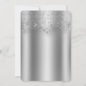 Silver Shimmer Flutter Vlinder Quinceañera Party Kaart (Achterkant)