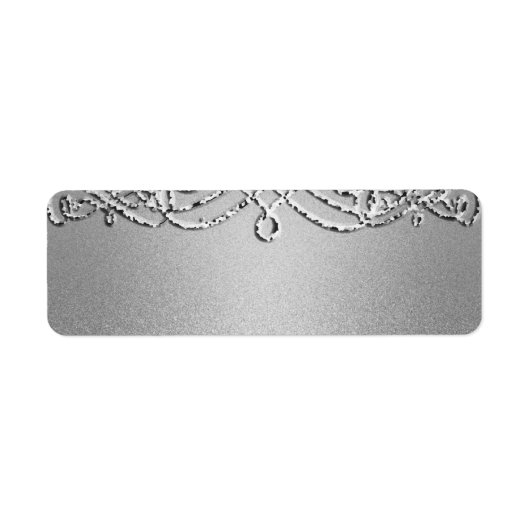 Silver Shimmer Glitter Sjabloon Achtergrond Etiket (Voorkant)