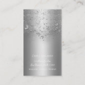 Silver Shimmer Glitter Sparkle Flutter Butterfly Visitekaartje (Achterkant)