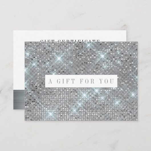 Silver Shimmer Marble Gift Certificate (Voorkant / Achterkant)