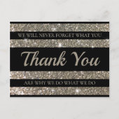 Silver Shimmer Stripes Client Gratitude Carte Post (Devant)