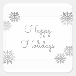 Silver Shimmering Chic Snowflake Holiday Vierkante Sticker