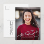 Silver Shine Script Photo Afstuderen Briefkaart (Voorkant / Achterkant)