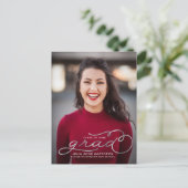 Silver Shine Script Photo Afstuderen Briefkaart (Staand voorkant)