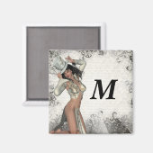 Silver showgirl magneet (Voorkant / Achterkant)