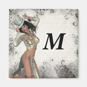 Silver showgirl magneet