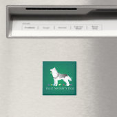 Silver Siberian Husky Feliz Naughty Dog Kerstmis Magneet (Insitu (Vaatwasser))