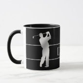 Silver Silhouette Golfer Monogram Mok (Links)