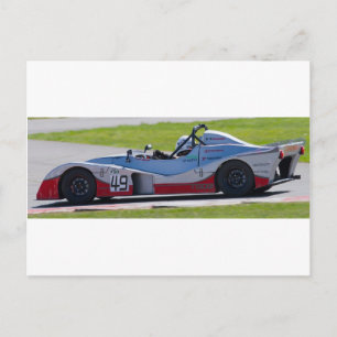 Silver single seater-racewagen briefkaart