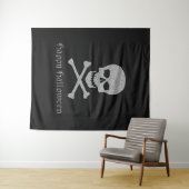 Silver Skull & Crossbones Halloween Achtergrond Wandkleed (In Situ (horizontaal))