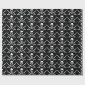 Silver Skull en Crossed Swords Cadeaupapier (Vlak)