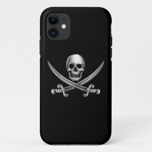 Silver Skull en Crossed Swords iPhone 11 Hoesje