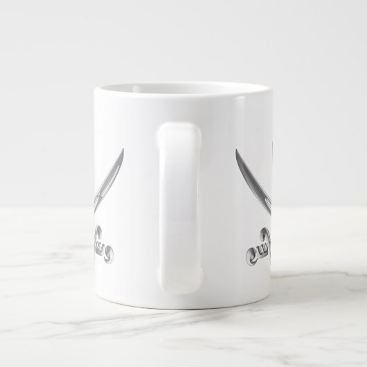 Silver Skull en Crossed Swords Extra Grote Mok (Achterkant)