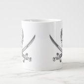 Silver Skull en Crossed Swords Extra Grote Mok (Voorkant)