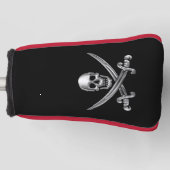 Silver Skull en Crossed Swords Golfheadcover (Voorkant)