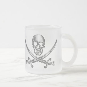Silver Skull en Crossed Swords Matglas Koffiemok