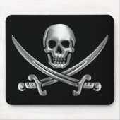 Silver Skull en Crossed Swords Muismat (Voorkant)
