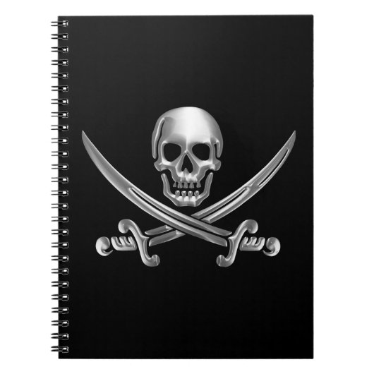 Silver Skull en Crossed Swords Notitieboek (Voorkant)
