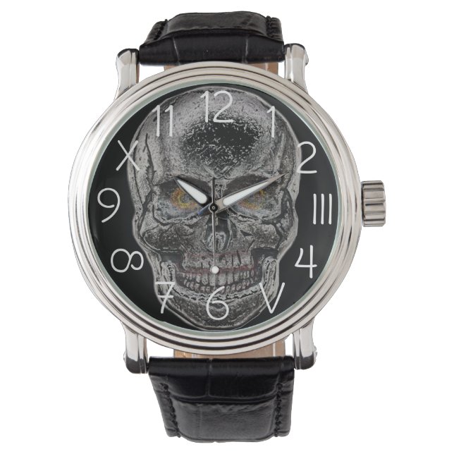 Silver Skull eWatch Horloge (Voorkant)