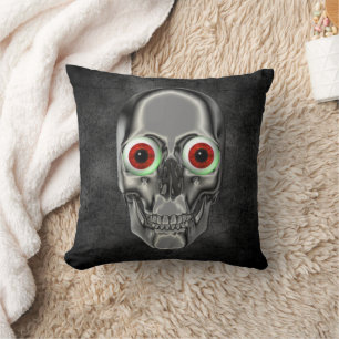 Silver Skull Red Eyeballen Kussen