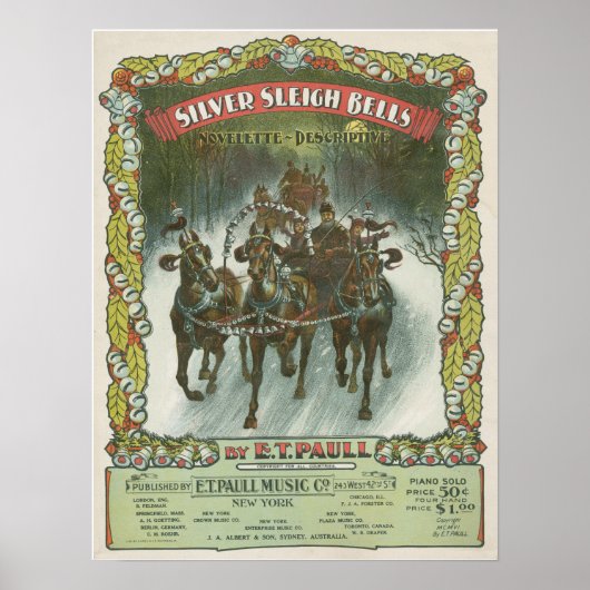 Silver Sleigh Bells Music Poster (Voorkant)