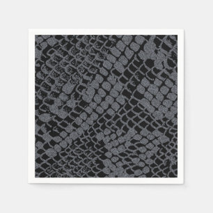Silver Snake Print Paper Cocktail Napkins Servet