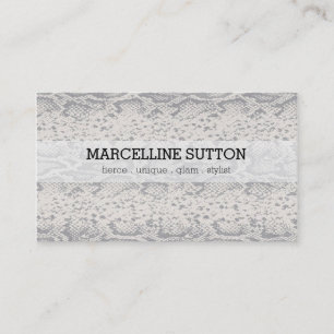 Silver Snake Skin Visitekaartje