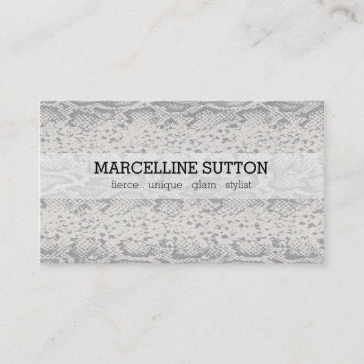 Silver Snake Skin Visitekaartje (Voorkant)