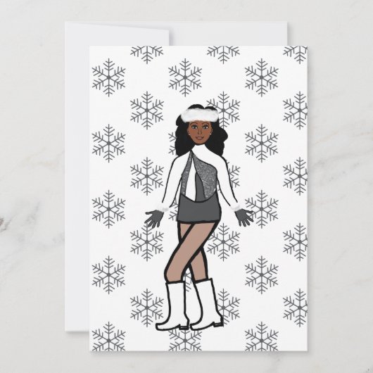 Silver Snow Dancer Feestdagenkaart (Voorkant)