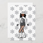 Silver Snow Dancer Feestdagenkaart (Voorkant / Achterkant)