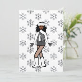 Silver Snow Dancer Feestdagenkaart (Staand voorkant)