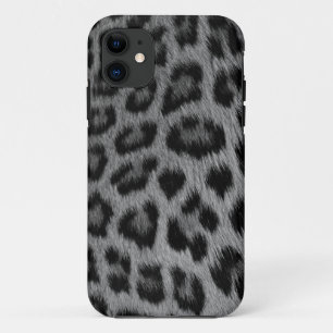 Silver Snow Leopard Print iPhone 5 Hoesje