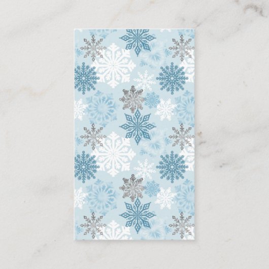 Silver Snowflake Baby shower Book Request Informatiekaartje (Achterkant)