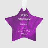 Silver Snowflake Gymnast op Paars Ornament (achterkant)