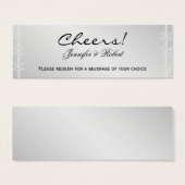 Silver Snowflake Hiver Mariage Boire Billets (Devant & derrière)