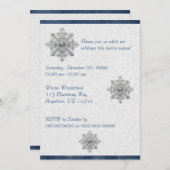 Silver Snowflake Invitation Kaart (Voorkant / Achterkant)