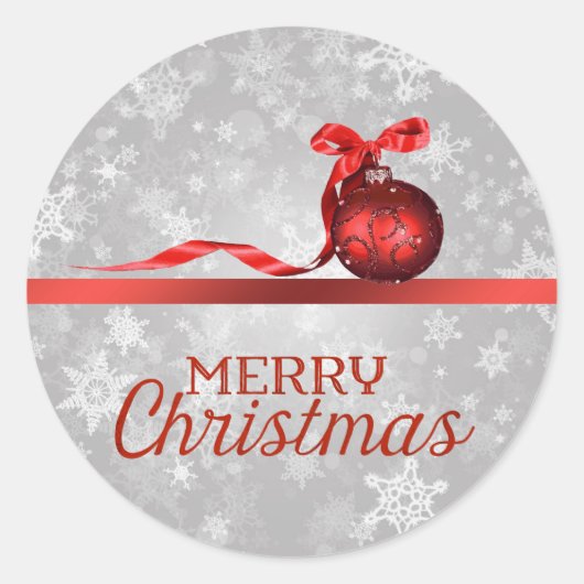Silver Snowflake-Kerst sticker (Voorkant)