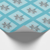 Silver Snowflake-kerstblauw Cadeaupapier (Hoek)