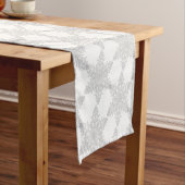 Silver Snowflake op Snow White Table Runner Korte Tafelloper (Voorbeeld)